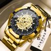 BINBOND Original Skelett Schädel Präzise Quarz Armbanduhren Für Männer Luxus Leuchtend Wasserdicht Automatisches Datum Herrenuhr Robust Relo