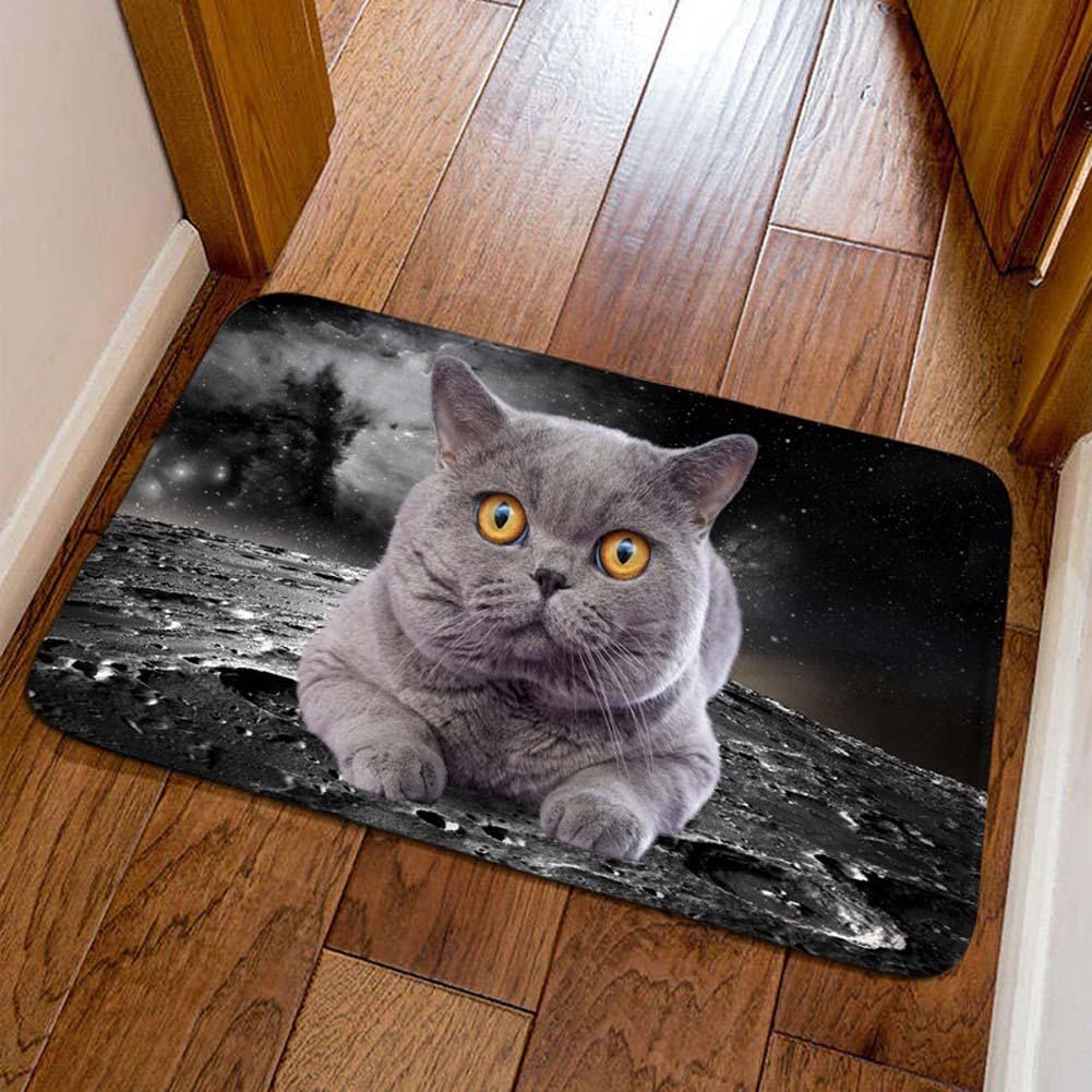 Cute Pet Cartoon Animal Pattern Entrance Floor Mat For Hallway Entrance Living Room Bedroom Flannel Rug Home Decoration
