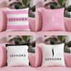 MAkeup Luxurny Fashion Brand S-SEPsHORA Pillow Case Anti-dustmite Pillowcase Invisible Zipper Silky Short Plush Sofa Cushion Cov