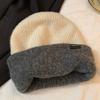 Wool Blend Letter Knitted Hat For Women Winter Cold Weather Warmth