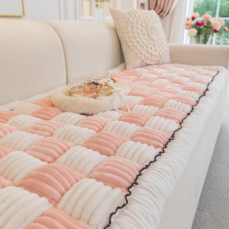 Cuscină de canapea groasă din fleece în stil coreean, de înaltă calitate, de iarnă, antiderapantă, cuscină dreptunghiulară tip pâine aburită
