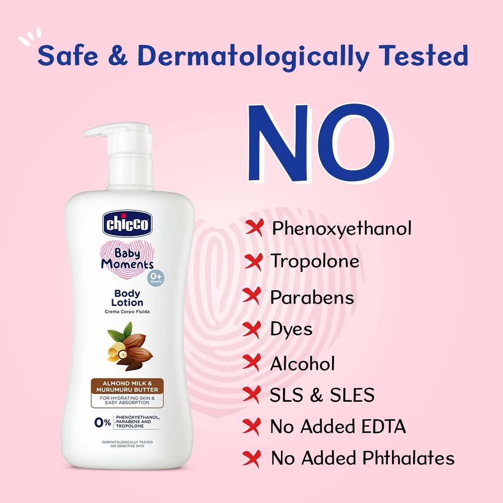 Chicco Baby Moments Body Lotion, No Phenoxyethanol and Parabens Advanced Formula
