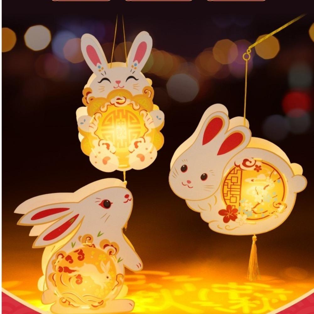 Handmade Handheld Rabbit Lantern Chinese Style Traditional Craft Lantern  School Project