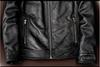 CHEJI Genuine Leather Military Biker and for and Denim Jacket Jacket, Men's Double-Breasted Jacket, Short, Simple, Cold-Weight Windproof, Thick,