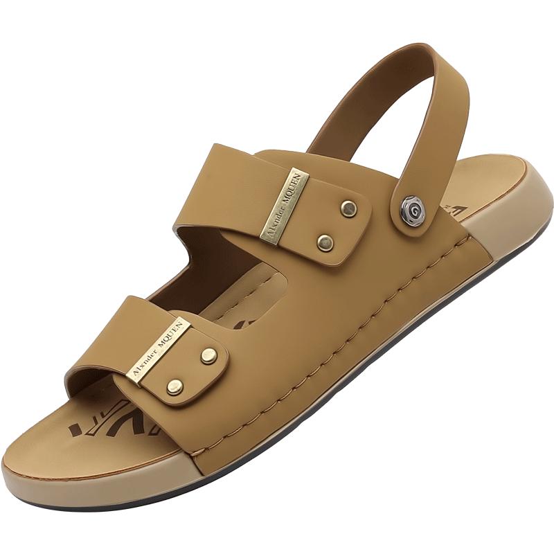 

Fashion Summer Sport Sandals for Men Outdoor Casual Fashion Leatherfashion Non-slip Breathable Roman Shoes Comfortable Beach Slippers 44 коричневый