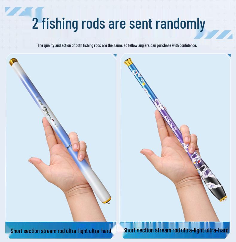 Mini Children's Fishing Rod Set with Hooks – Pocket-Sized Shrimp Rod for Kids