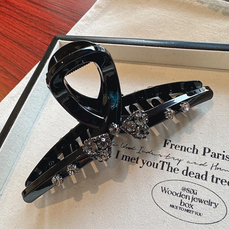 

Блестящий хрустальный зажим-краб в виде трехлистного цветка, высококлассный темперамент, универсальный зажим-краб для волос, большой зажим-акула.