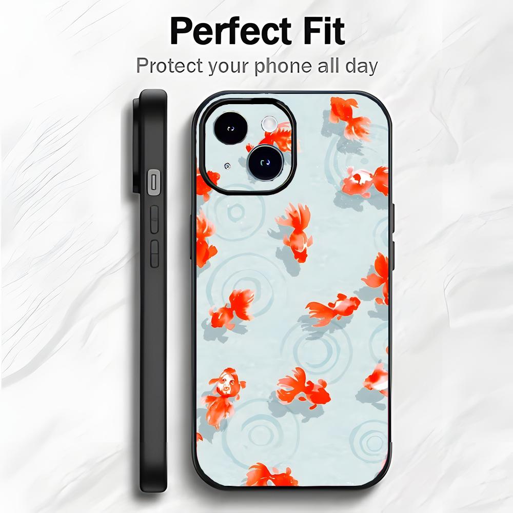 Cartoon Fish Koi Kwaii Cute Phone Case Phone Case Soft Packaging Lightweight For iPhone17 16 15 14 13ProMax