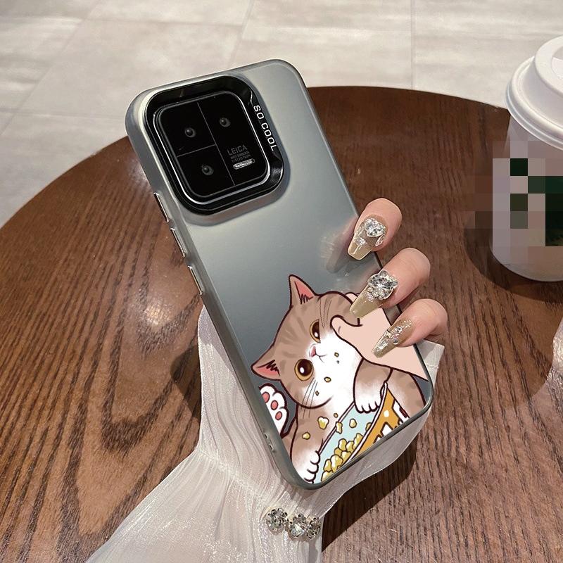 

Парный забавный чехол для кота для iPhone 16 Samsung A55 A35 S24 FE Xiaomi Redmi Note 13 Pro 14C A3 Huawei Honor 200 противоударный чехол-бампер для телефона с защитой от царапин Samsung A54 5G