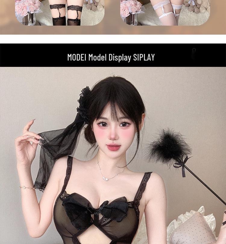 Alluring Lace Temptation Uniform: Enhance Bust Appearance with Quick-Release Feature