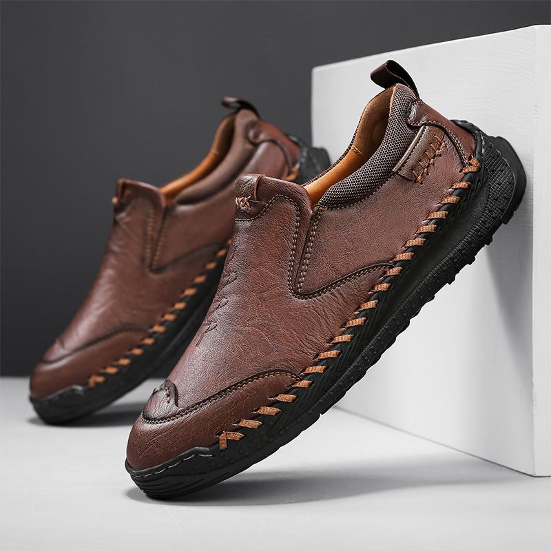 Fashion Summer Walk Style Loafers Slip-On Men's Casual Shoes Non-Slip Outdoor Driving Shoes Retro Style Male Hiking Footwear Moccasins