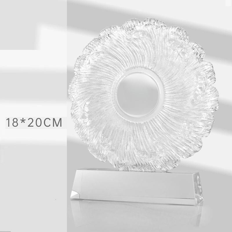 

Customized Crystal Trophy, Gold, Silver, Bronze, Enterprise Employee Annual Meeting Award Coloured Glaze Flower Shape Medal, 1Pc