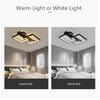 Luzes de Teto LED com Controle Remoto Nórdico Luz de Teto Moderna para Quarto 220v Sala de Estar Lâmpadas de Teto LED Pretas Dimerizáveis Iluminação