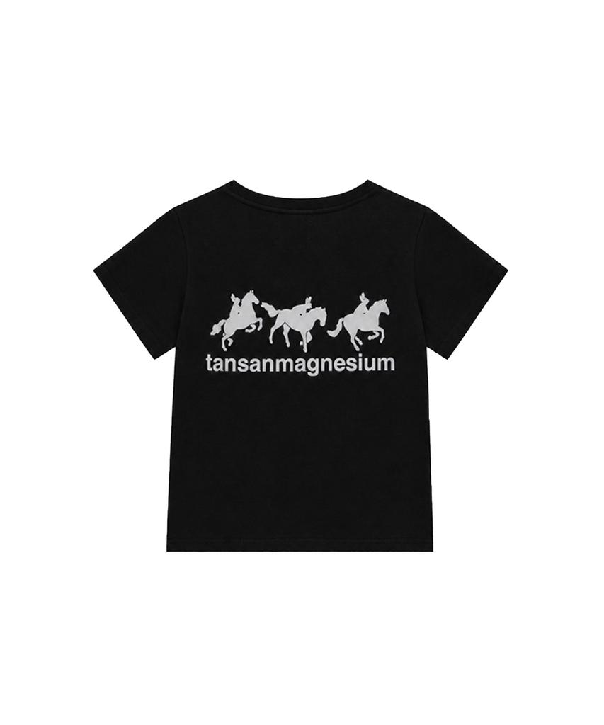 Tansanmageunesyum Horse Rabbit T-Shirt (Black/White)