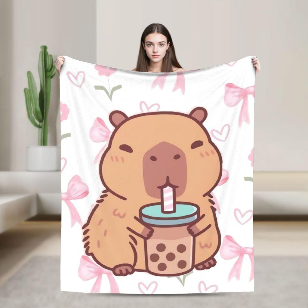 Capybara Blanket Quality Super Soft Throw Blanket Winter Travel Couch Chair Sofa Bed Funny Bedspread