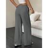 YYFS Women's Fashion Casual Solid Color Print High Waist Trousers Pants & Capris
