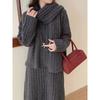 Casual three-piece autumn and winter lazy wind large size long-sleeved scarf knitted sweater skirt set