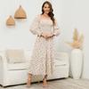 YYFS Women's Fashion Spring Fall Flower Pattern Print Long Sleeve One Shoulder Loose Waistline Casual Dresses