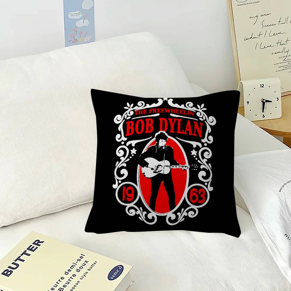 Singer Bob D-dylan LOGO  Cushion Cover Pillowcase Upholstery Sofa Throw Pillow Home Decor Pillowcas
