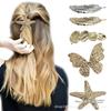 Women's European American Minimalist Style butterfly Hair Clip Textured Electroplated Metal Surface Versatile Spring Clip Hair