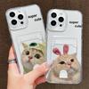 Card Slot Holder Silicone Wallet Pocket Case For Xiaomi 14T 13T 11T Redmi 15 14 12C 13C iPhone 17 16 15 Samsung A15 A25 A35 Cover Clear Phone Bumper