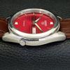 AUTOMATIC VINTAGE SEIKO 5 JAPAN 7009A MENS RED COLOR DIAL WATCH A701344-5 R206a-a701344