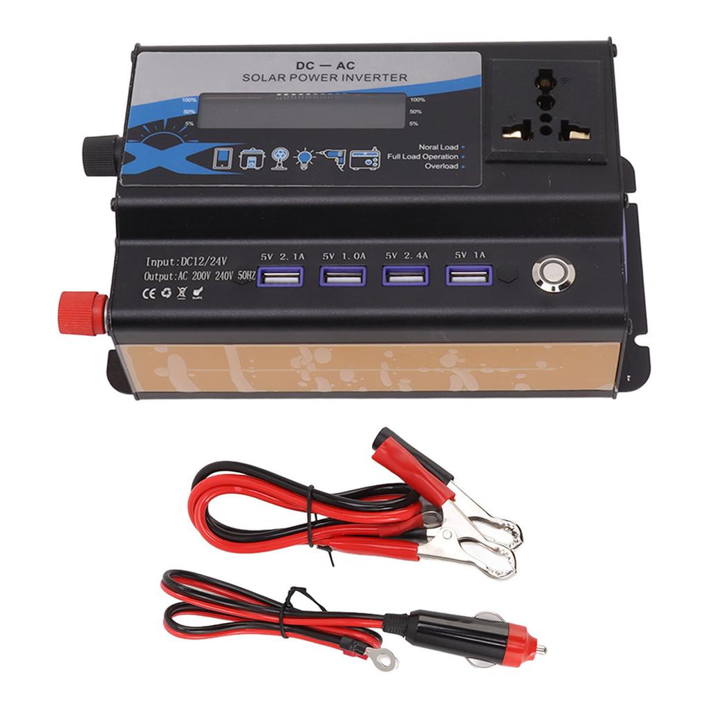 420W Car Inverter with LED Display 4 USB Port Aluminum Alloy Power Converter 12V to 220V