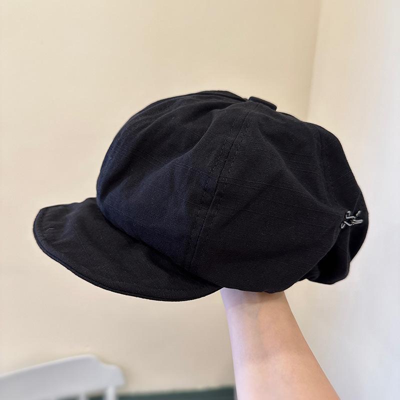 Thin Beret Women's Literary Retro Newsboy Hat Tide Cloud Octagonal Hat Casual Street Painter Hat
