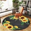 1 Stück Sonnenblumenkranz Runder Stuhlunterlage Teppich - Rutschfest, Bodenmatte für Büro, Schlafzimmer und Innendekoration c1125010