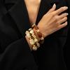 3 Pcs/Set Irregular Beaded Bracelets Bohemian Style Bangle Fashion Hand Chain  Women