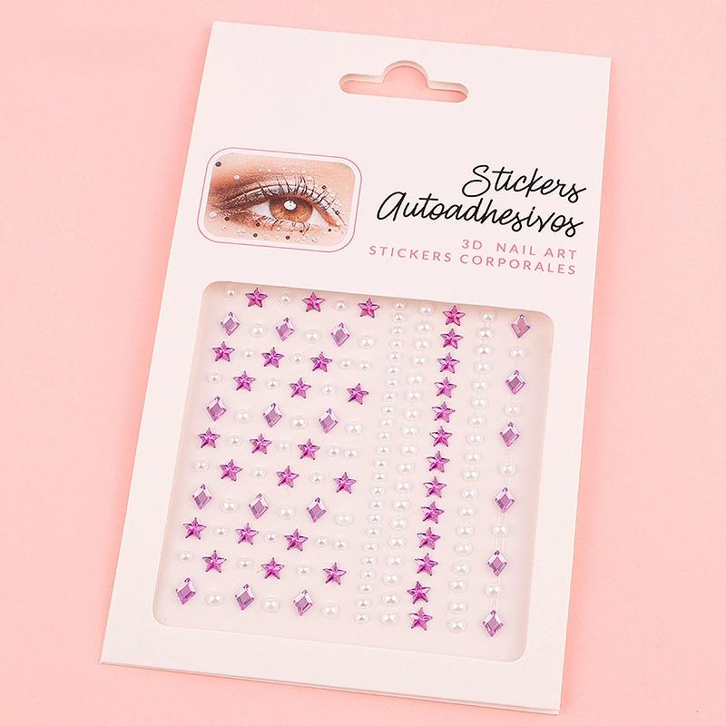 Diamond Eyebrow Tattoo Sticker Glitter Eyeliner Eyebrow Makeup Face Eyes Temporary Tattoo Rock Rhinestone 3D Eyeliner Stickers