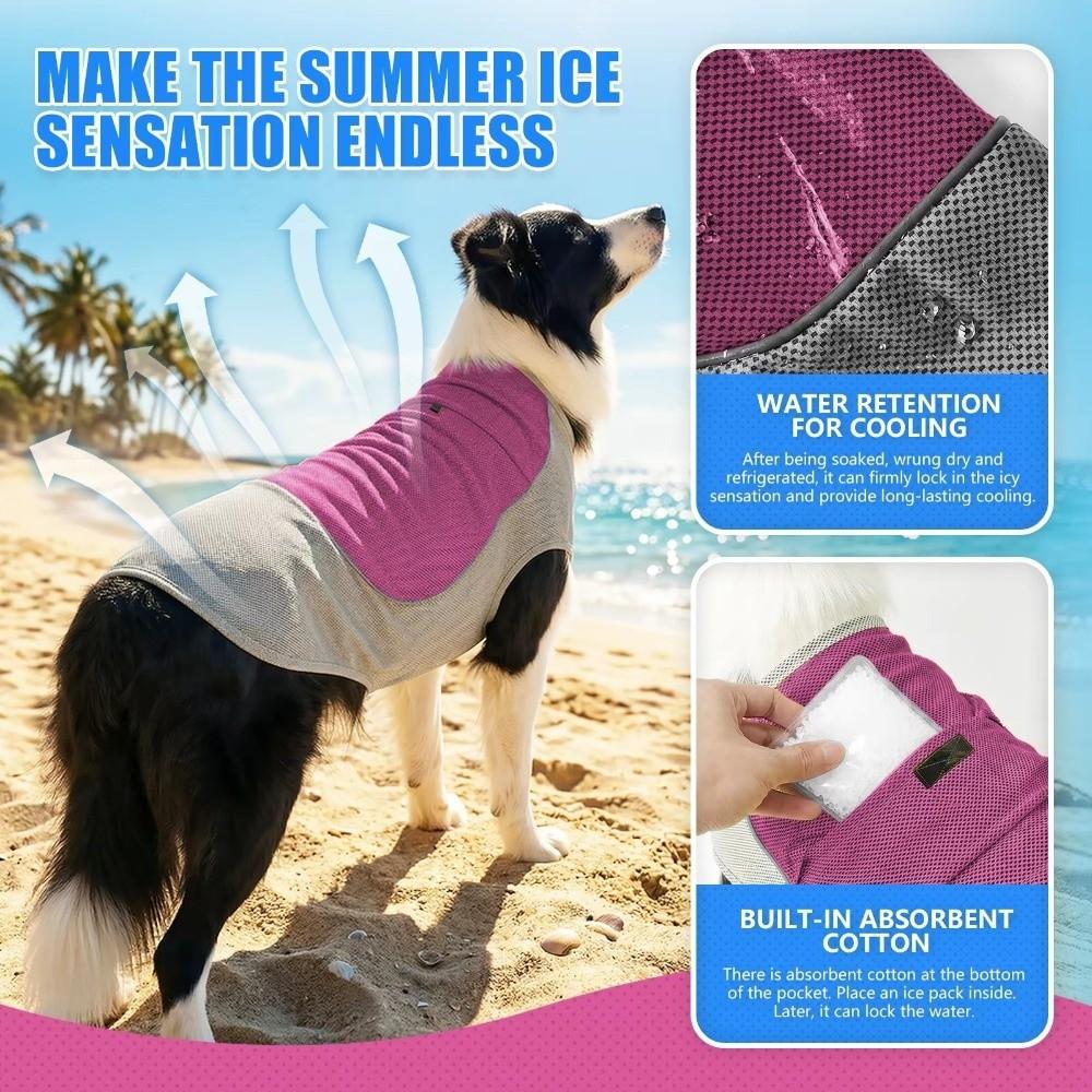 Sonnenschutz Haustier Kühlshirt Eis-Seide Haustier Kühlkleidung Haustierbekleidung Hund Kühlmantel Strand Reise