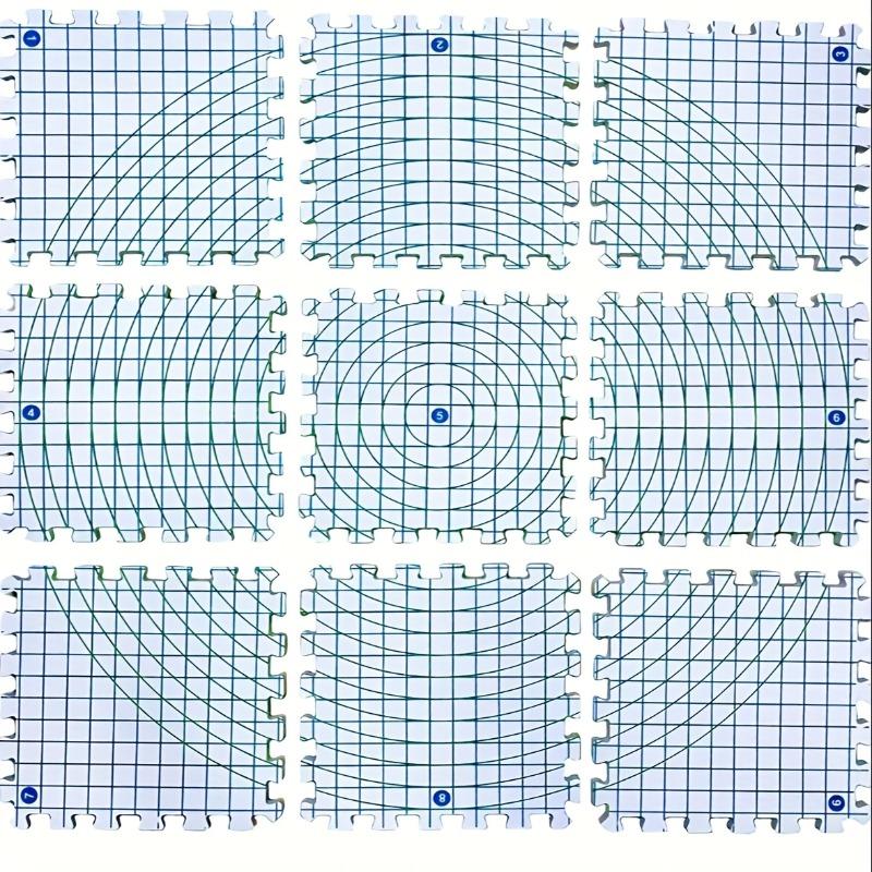 9pcs Knitting Blocking Mat Set with Grid and Round Design Extra Thick Blocking Board Crochet Board 100 T-Needles and Storage Bag