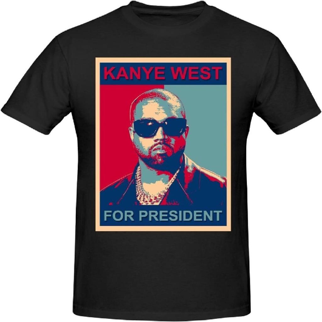Kanye Music West Shirt for Men Breathable Cotton Short Sleeve Custom T Shirts Fashion Comfort Crew Neck Top Tees Black