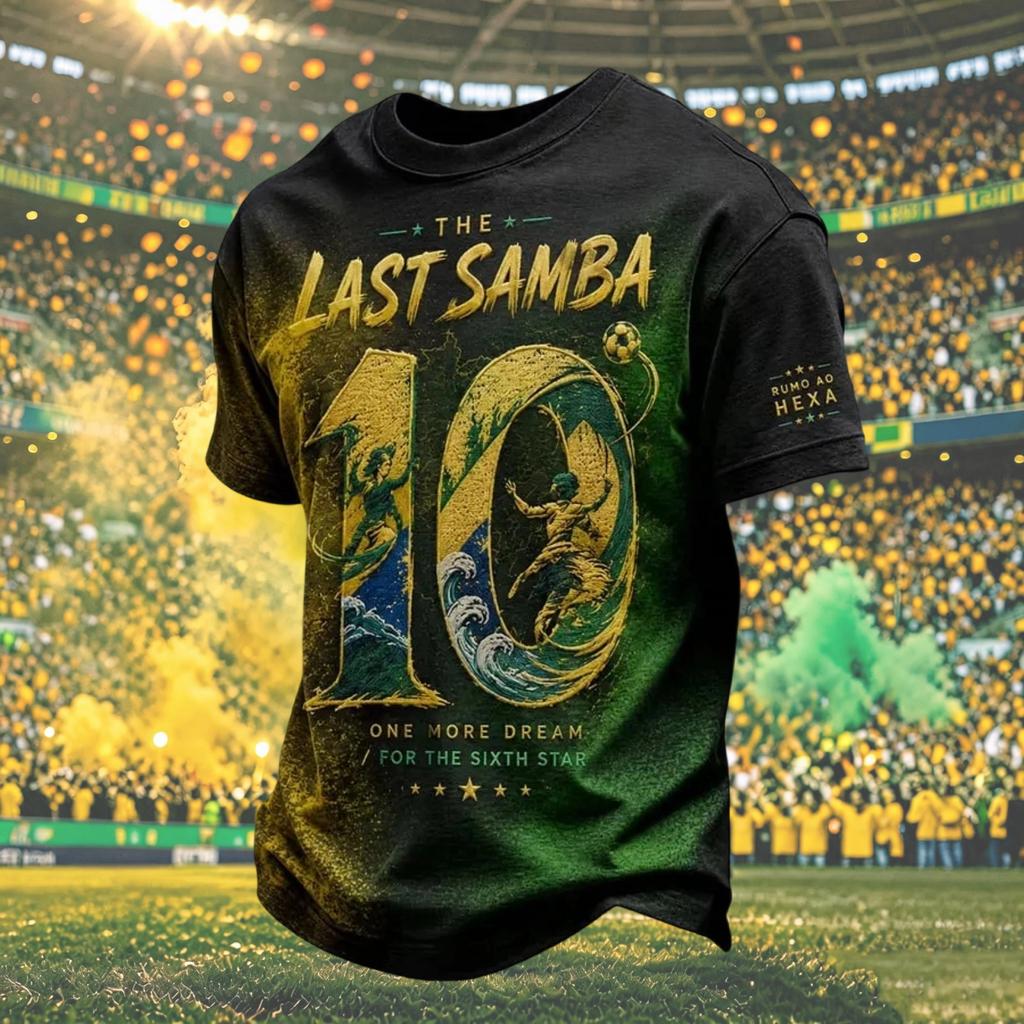 Men's Short Sleeve Graphic T-Shirt with Soccer Print, Breathable & Comfortable Neck, for Fan Celebrations