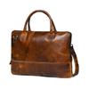 Modernistische Leder-Laptoptasche - Braune Aktentasche für Männer & Frauen