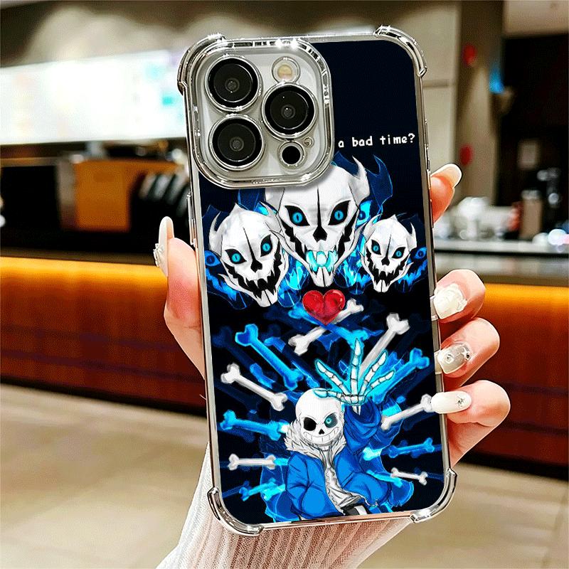 U-Undertale S-Sans Plating Phone Case For Iphone 16 17 Pro Max Air 16E 14 15 Plus 12 13 Mini Anti-Fall Airabag Cover