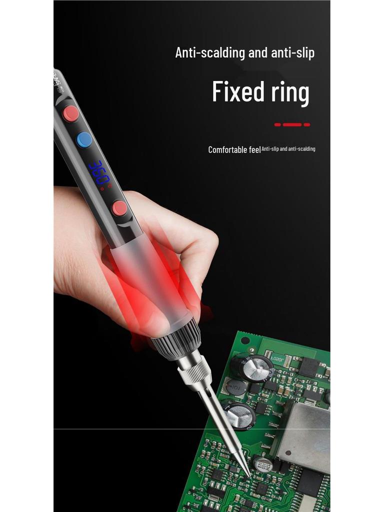 Delixi Adjustable Temperature Soldering Iron Set - High Power, Constant Temperature Solder Pen for Household Repair & Welding.