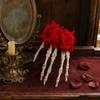Halloween Skeleton Hand and Twin Flower Hair Accessory for Women and Girls
