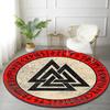 1Pc Viking theme Printed circular carpet, home door mat, outdoor travel protection carpet A4
