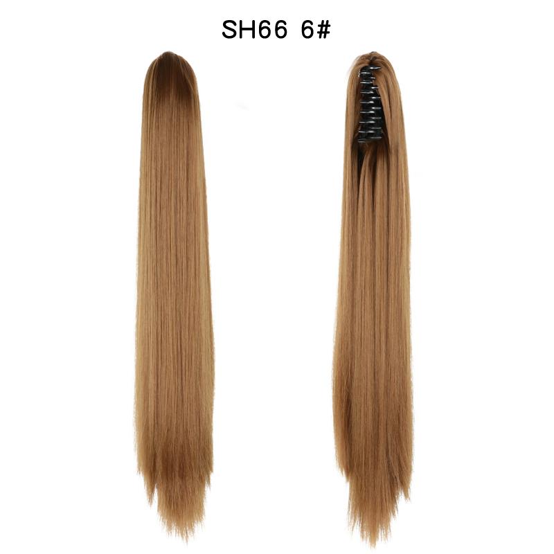 XINRAN Artificial Claw Ponytail Wig Fake Ponytail Wig Female Black Brown Hair Extension Long Stright Ponytail Mutiple Color To Choose