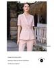 Damen Sommer Pink Kurzarm Blazer Set - Professioneller OL-Stil