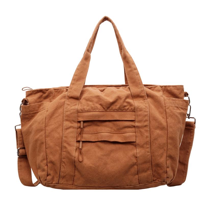 

Large Capacity Tote Bag Lightweight Nylon Shoulder Bag коричневий