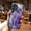 Fantasy Purple Pattern Glass Phone Case Suitable for Samsung Galaxy S26 S25 S24 S23 S22 S20 FE Ultra Plus Anti Drop Back Cover
