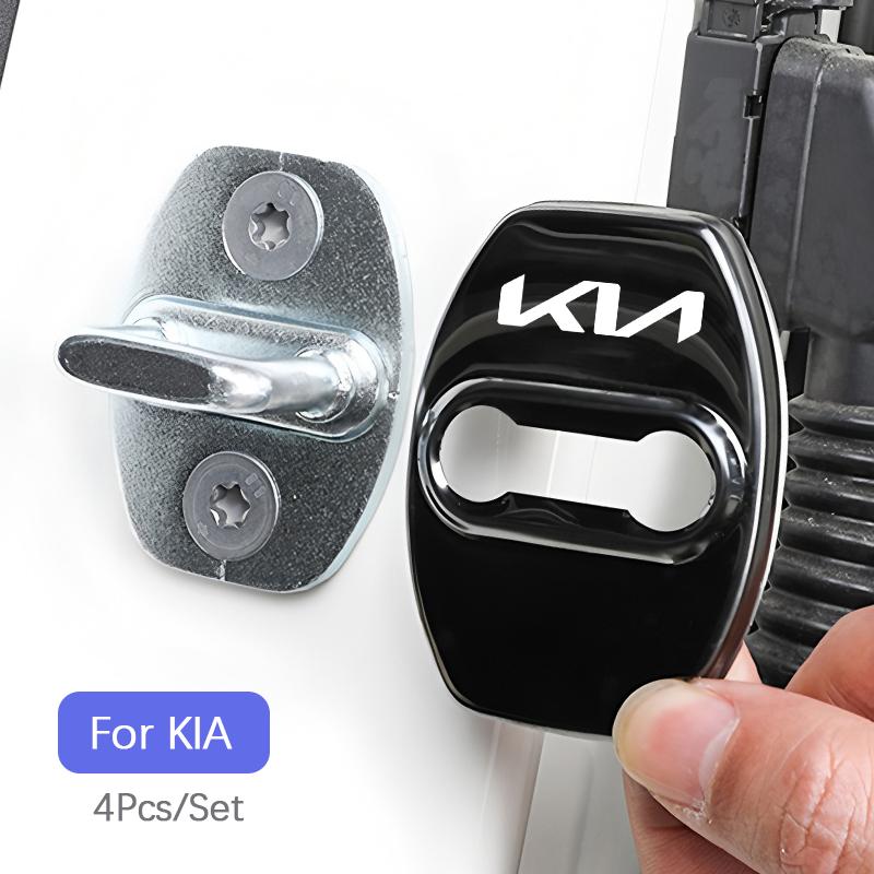 4Pcs Titanium Alloy Car Door Lock Protective Cover For KIA Sportage Seltos Sorento K3 K4 Soul Carnival EV6 EV9 Carnival K5 Pegas