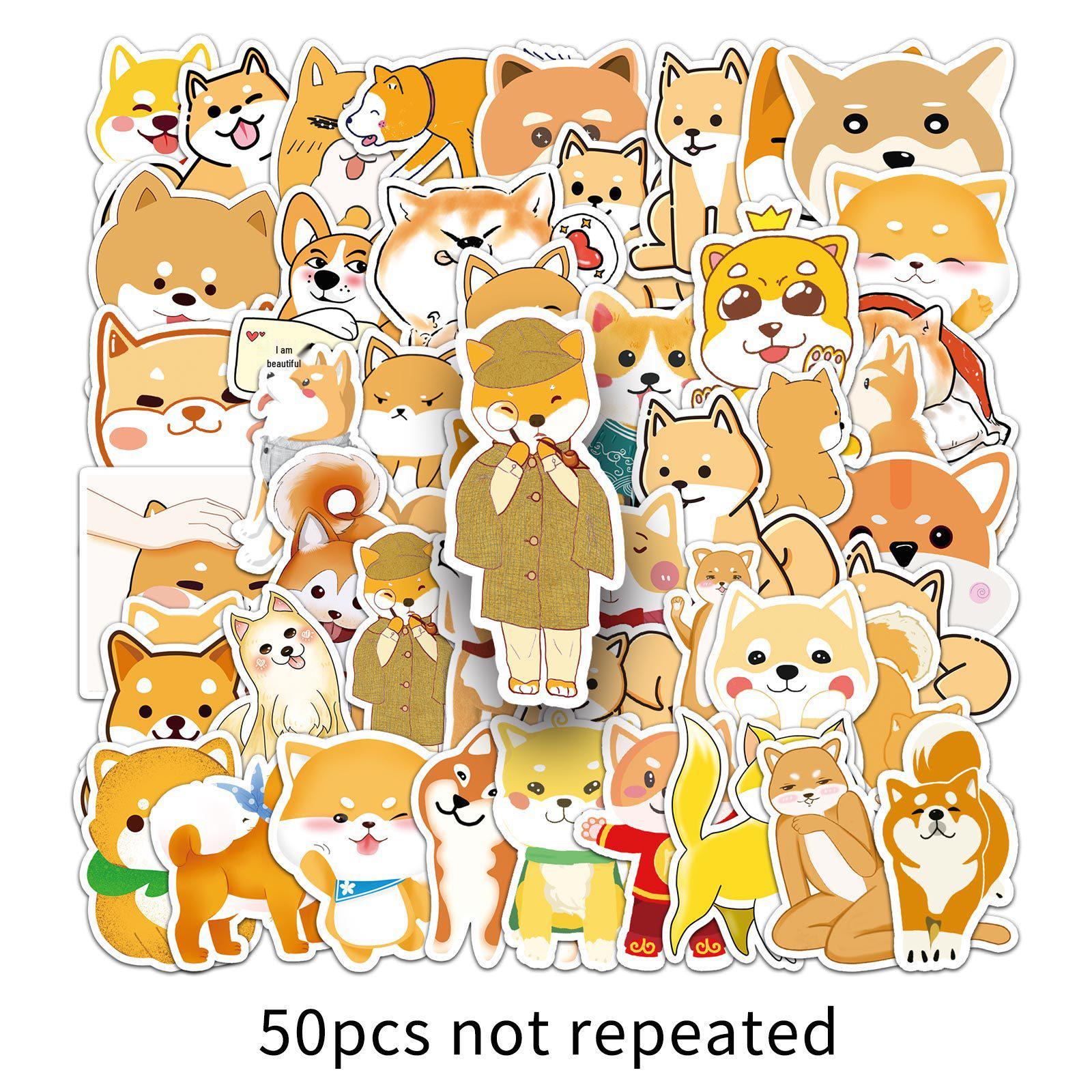 51 Cute Cartoon Shiba Inu Stickers for Journals and Water Cups