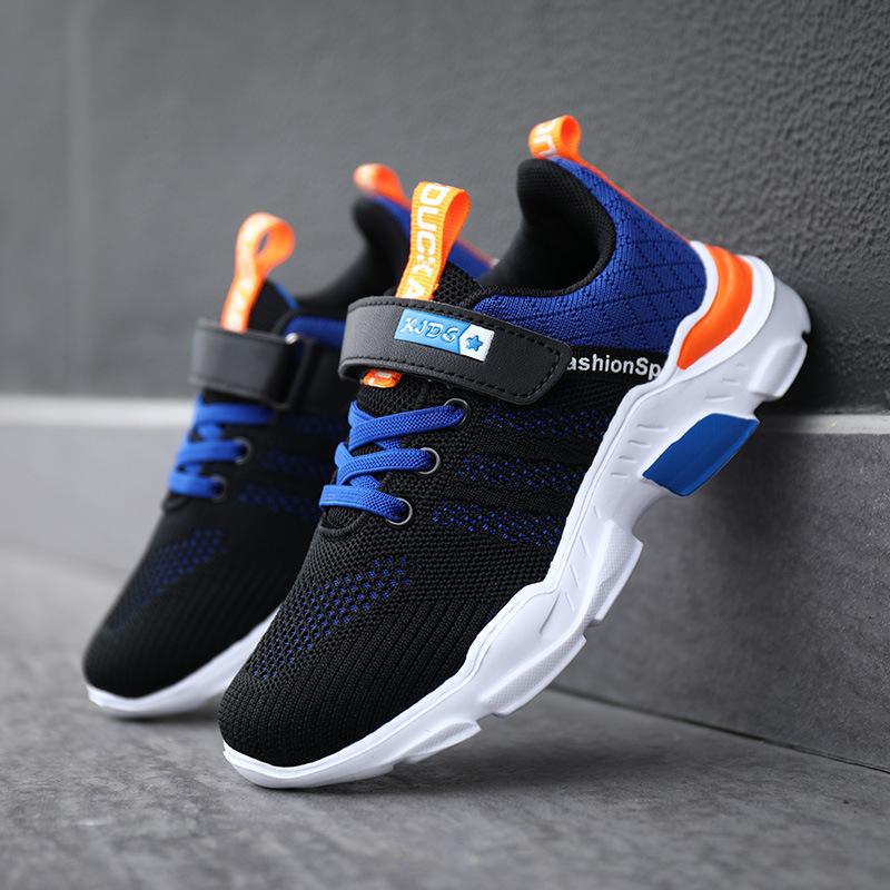 Summer Popular Hollowed-out Children's Single-net Frame Shoes Medium and Large Children's Flying Weaving Catwalk Double-net Sports Shoes Boys' Shoes
