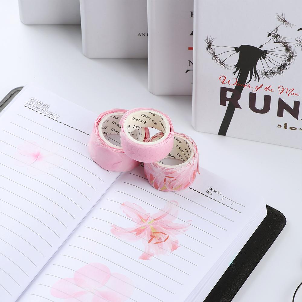 200PCS Sakura Stylish Decorative Sticky Paper Scrapbooking Flower Petals Tape Masking Tape