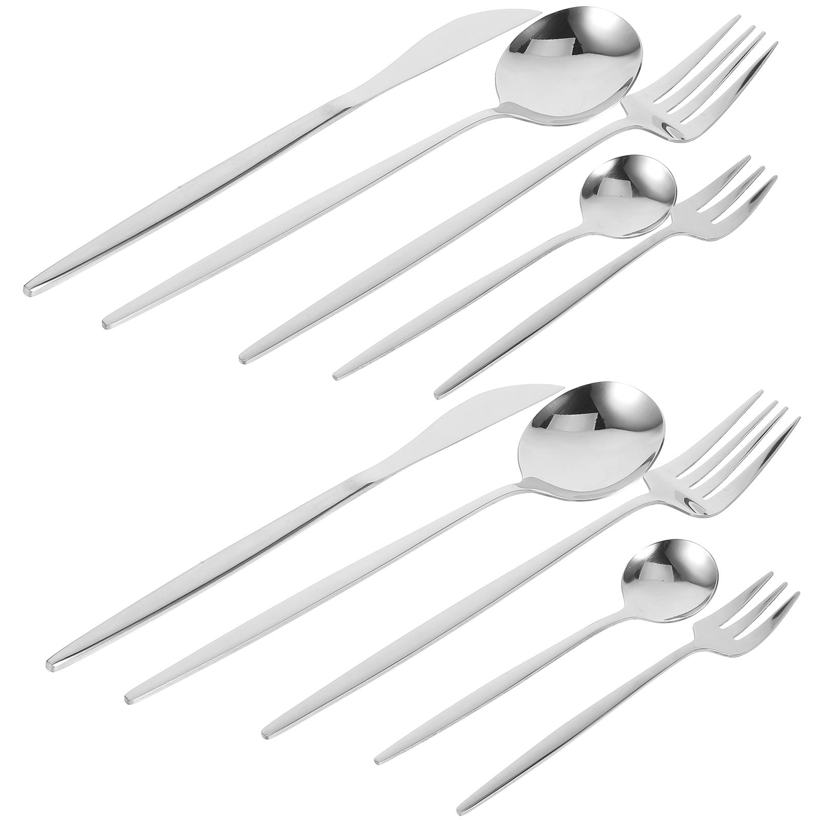 

Вилка и ложка, набор из 30 предметов, столовые приборы для западной кухни, столовая посуда из нержавеющей стали белый