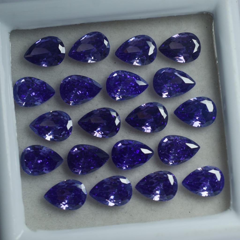 Purple Pear Cut 15 Pcs Natural Real Sapphire CERTIFIED Ring Size Loose Gemstone H-14